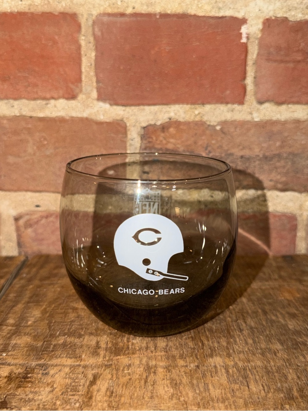 NFL Chicago Bears Clear Glass with White Helmet Logo